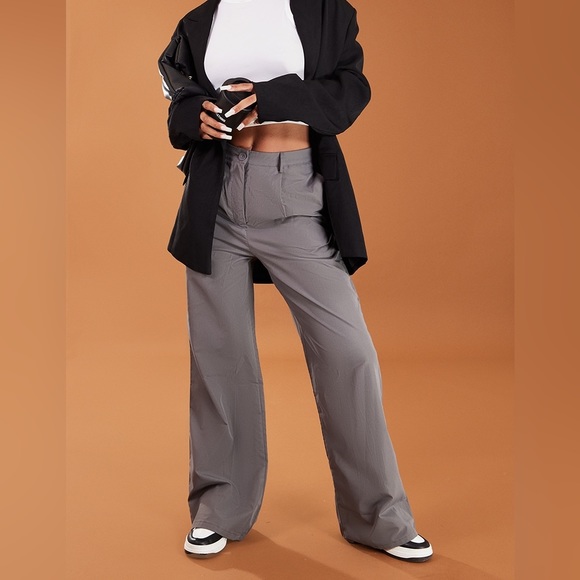 NWT - Charcoal Straight Leg Pants - Pretty Little Thing - Picture 2 of 6